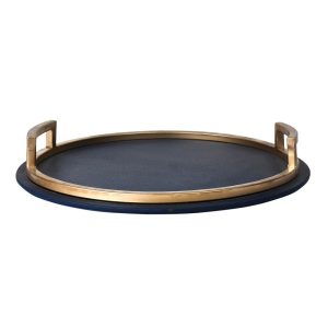 Royal Blue & Gold Circular Tray