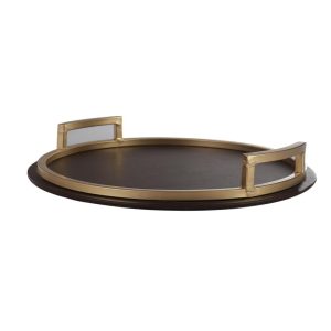 Brown & Gold Circular Tray
