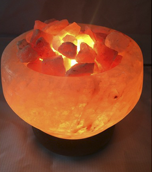 Himalayan Salt Lamp In Fire Bowl Shape For Healing, Harmony, And Purification