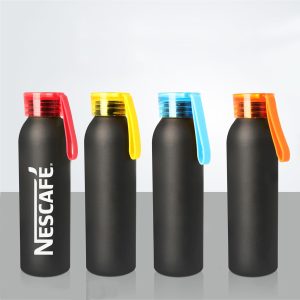 Metal Water Bottle With Silicon Carry Strap