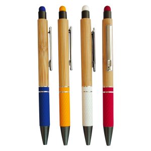 Bamboo Pen With Colored Stylus And Grip 50 Pcs Set