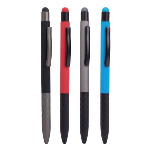 Prism Grip Metal Body Pen With Stylus | Soft Touch Body 50 Pcs Set
