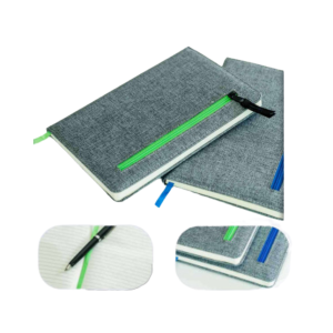 Cotton Notebook With Zipper Pocket