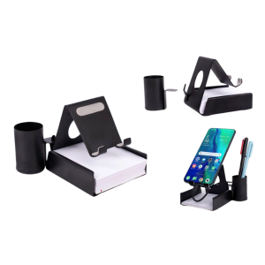 Metal mobile stand with Detachable Tumbler and Writing pad holder