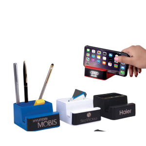 PowerGlow Dark Plate Mobile Stand | With Paper Clip Holder, Visiting Card Holder And Tumbler