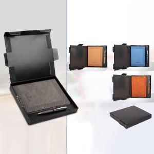 Rolex Notebook With Metal Texture Pen | Gift Set In Black Texture Box