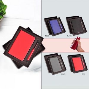 Set Of 2: Flexible Pocket A6 Notebook With Ruled & Checked Pages With Flat Pen