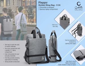 Flappy: Stylish Sling Bag | Convertible To Backpack | Spacious Laptop Compartment