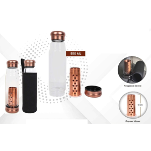 Copper Charged Glass Bottle