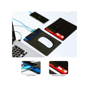 Mouse Pad with USB Hub & Stationery Holder