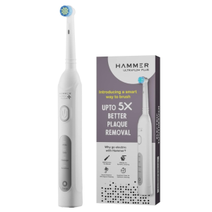 Hammer Ultraflow Plus Oscillating Electric Toothbrush for Adults with 2 Brush Heads