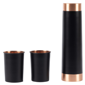 Black Coated Premium Quality Fancy Tower Shape Copper Bottle