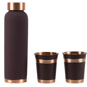 Copper Unique Dust Cherry Bottle with 2 Glasses