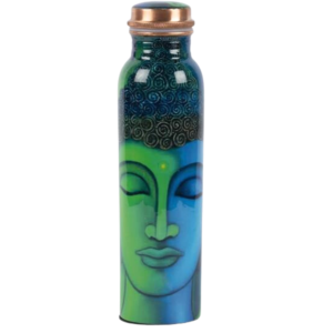 Buddha Printed Copper Water Bottle