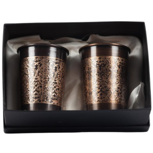 Copper Water Bottle Glass Gift (Set of 2)