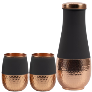 Pure Copper Water Bottle and Tumblers Set Serving