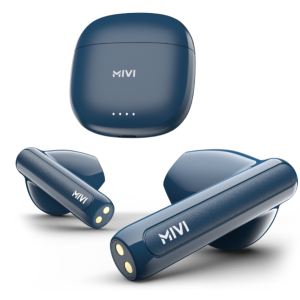 Mivi DuoPods A250 TWS with Dual Connectivity, 13mm Rich Bass Drivers, 40 Hrs Playtime, Low Latency, Type C Fast Charging, IPX 4.0, AI-ENC, Made in India Earbuds