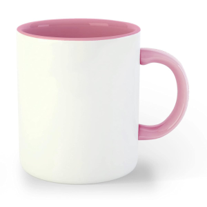 Pink Handle Inside Ceramic Coffee Mugs