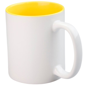 Personalized Mug, Bright White, inner Yellow Color mug