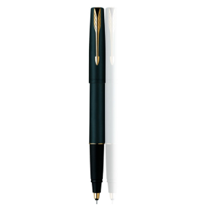 Parker Frontier Matte Black Roller Gold Plated Trim
