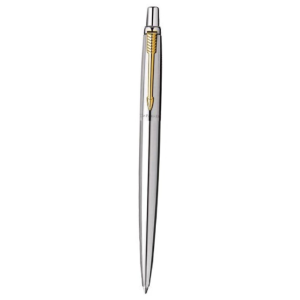 Parker Jotter Ballpoint Pen, Stainless Steel with Gold Trim