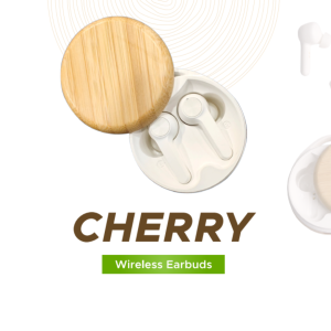 Wangari | Cherry Bamboo Wireless Earbuds