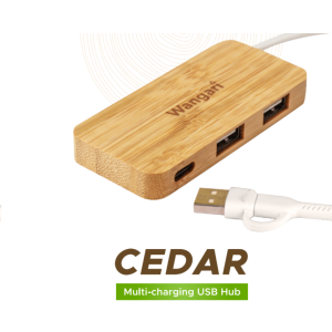 Wangari Cedar Multi-Charging USB Hub