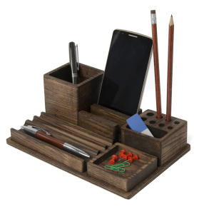 Wooden desk organizer - Dark wood desk organizer 100pcs