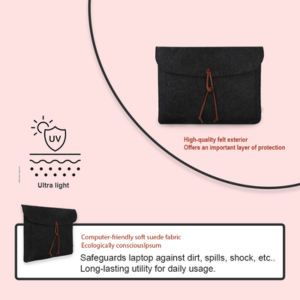 OON Protective Felt 15 inchs Soft Laptop Sleeve (Black)