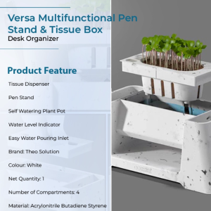 Versa Multifunctional Pen Stand & Tissue Box Desk Organizer