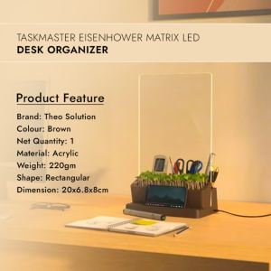 Taskmaster Eisenhower Matrix LED Desk Organizer