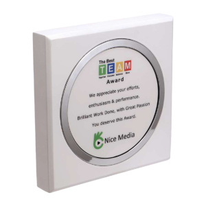 White Square Wooden Award Plaque