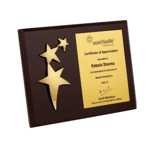 Wooden Printed Square Frames And Gold Awards