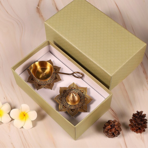 Antique Gold Brass Hand Etched Divinity Gift Set