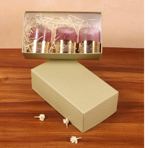 Gold Metal & Iron Hand Etched Votive Gift Set