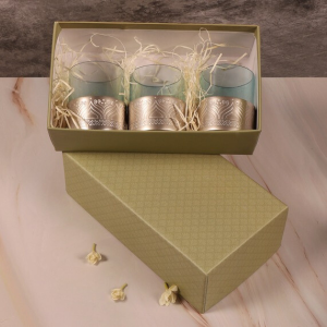 Silver-Plated Metal & Iron Hand Etched Votive Gift Set