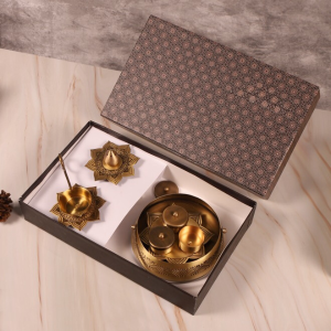 Antique Gold Brass Hand Etched Divinity Gift Set