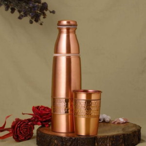 Copper Water Bottle 900 ml with Tumbler