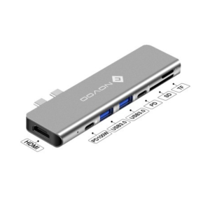 Novoo 7-in-2 USB-C Hub with 2 USB 3.0 Port, 2 USB-C PD Port, SD Card and microSD Card Slot