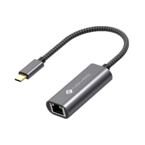 NOVOO Metal Body, Nylon Braided Cable USB TYPE C TO RJ45 HUB