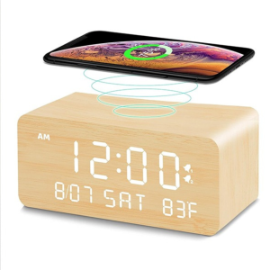 Wooden Digital Wall Clock with Remote Control