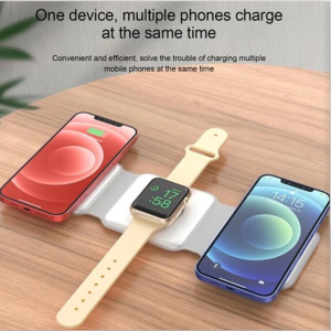 3 in 1 Magnetic Foldable Wireless Charger Compatible for iPhone Compatible