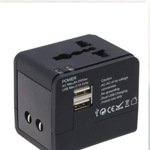 Universal Travel Adapter Dual USB Charger Port for International Travel Worldwide Charger Socket Plug for Phone Laptop Digital Camera