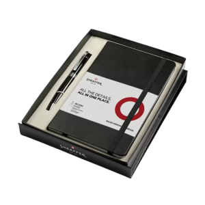 SHEAFFER Gift Glossy Black Ballpoint Pen with Medium Notebook