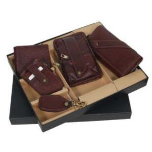 5 in 1 Brown Leather Corporate Gift Set