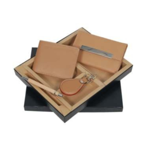 4 in 1 Beige Colour Leatherette Corporate Gift Set