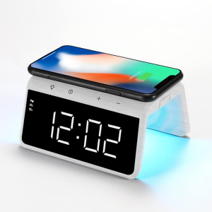 Power Trio Dual-Mode Digital Alarm Clock with Wireless Charger