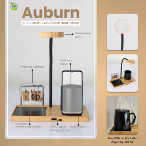 6 in 1 Multi-Functional Bamboo Desk Utility
