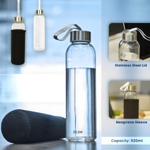 Wave, Premium glass water bottle